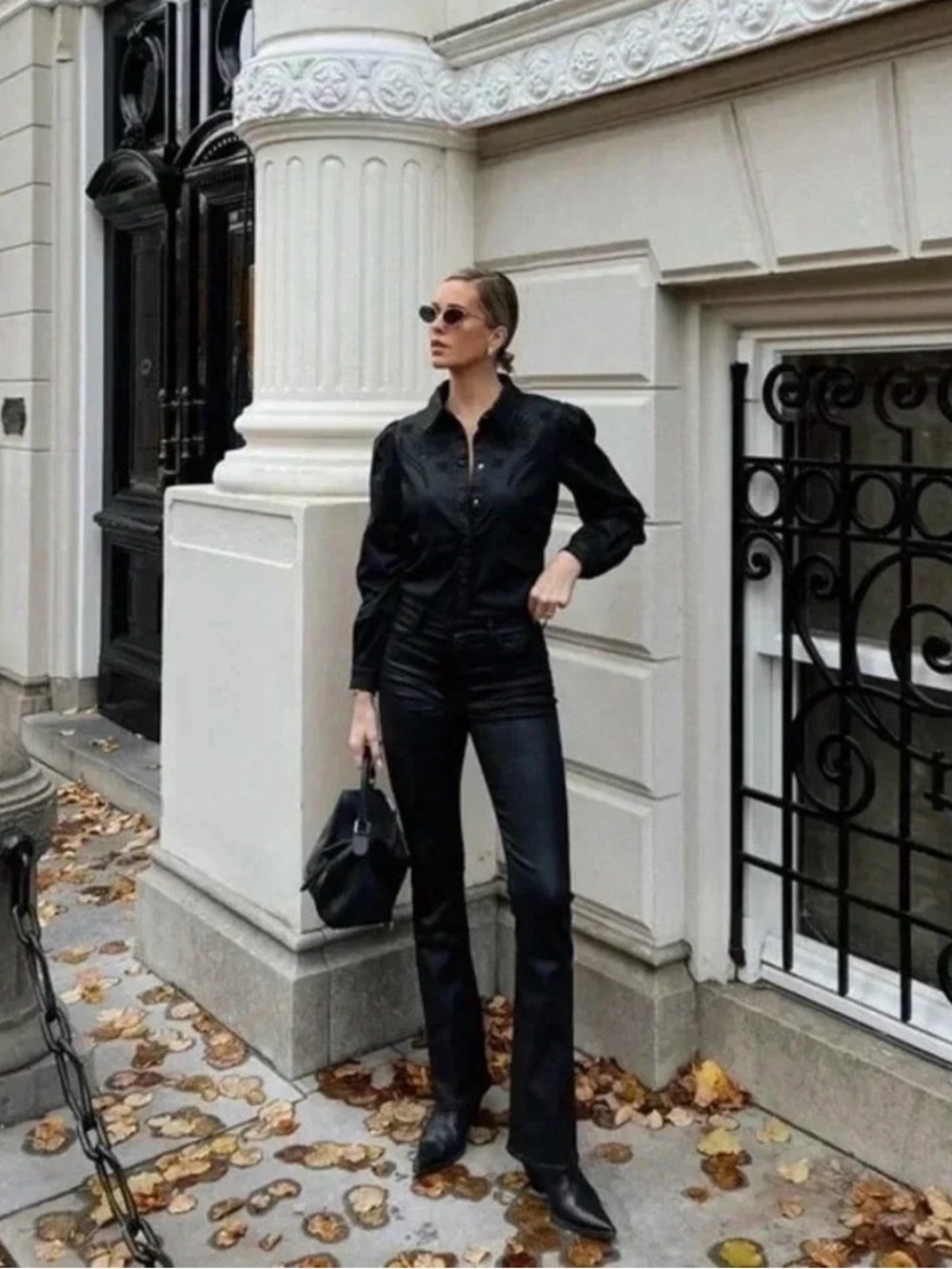 7 For All Mankind Tailorless Ultra High Rise Skinny Boot in Coated Black Size 26